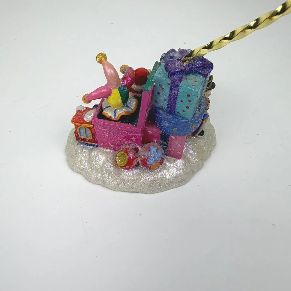 Christopher Radko Christmas Teddy Bear Jester Star Ornament Stand 10.5